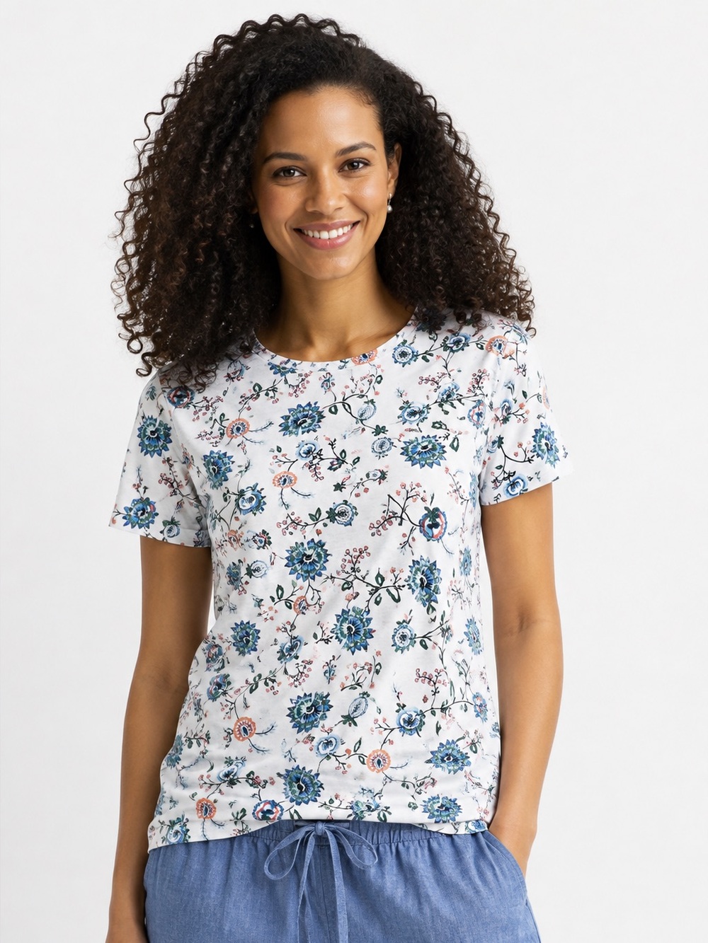 Croft and Barrow Classic T Shirt Floral Print